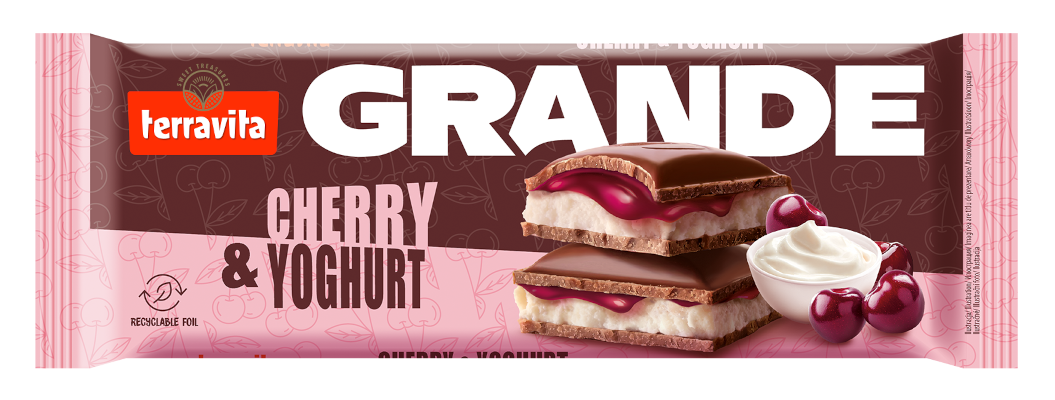 Czekolada mleczna z nadzieniem wiśniowym i jogurtowym