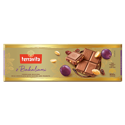 milk chocolate with nuts and raisins
